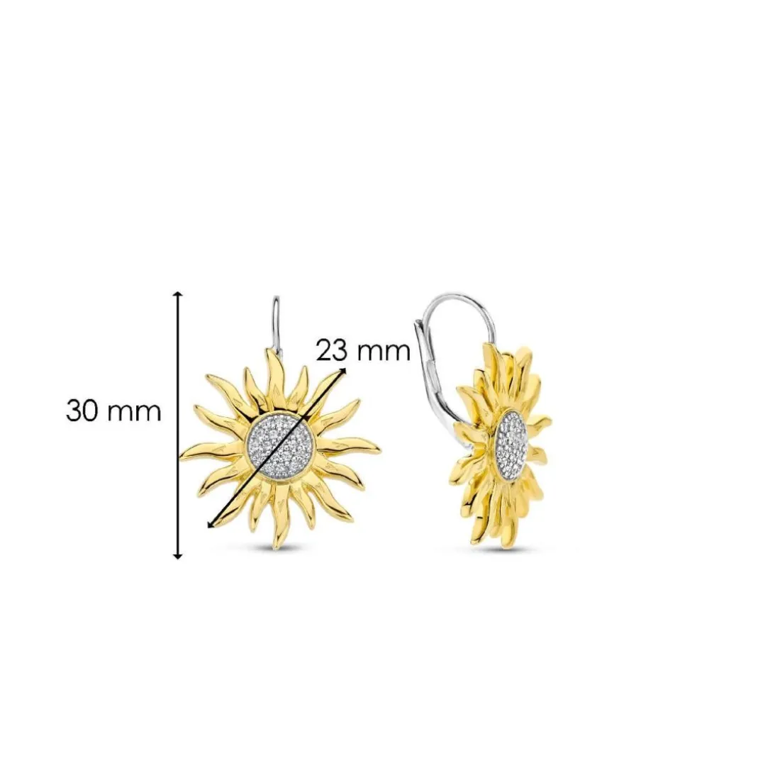 Boucles D'Oreilles Ti Sento - 7972ZY Argent Doré Soleil