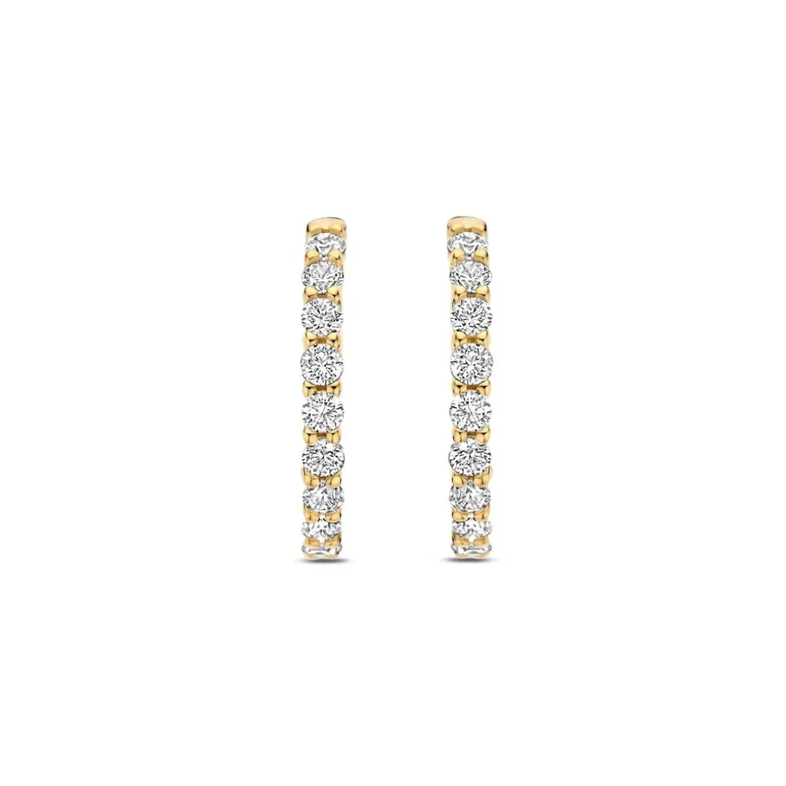 Boucles D'Oreilles Ti Sento - 7958ZY Argent Doré Anneaux Et Pavage