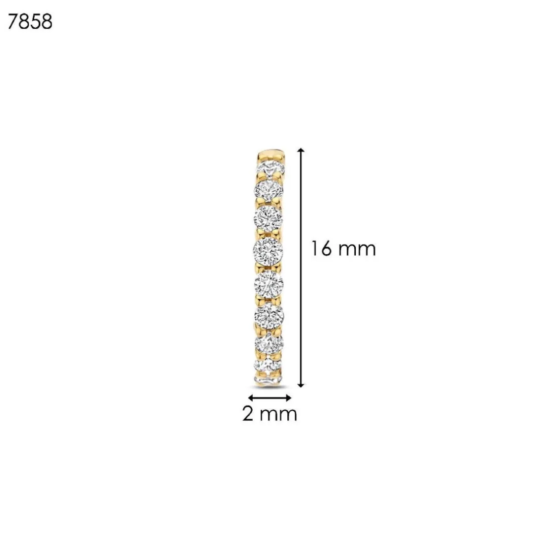 Boucles D'Oreilles Ti Sento - 7958ZY Argent Doré Anneaux Et Pavage