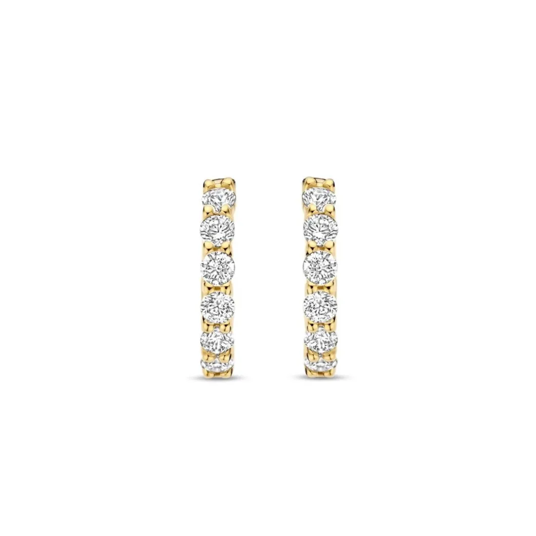 Boucles D'Oreilles Ti Sento - 7956ZY Argent Doré Anneaux Et Pavage