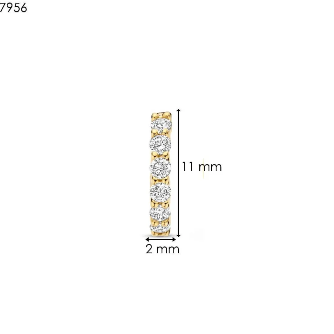 Boucles D'Oreilles Ti Sento - 7956ZY Argent Doré Anneaux Et Pavage