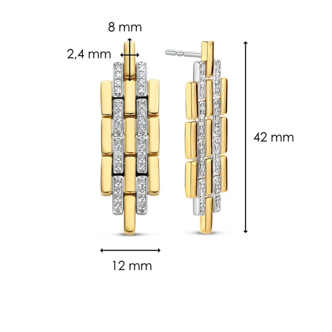 Boucles d'oreilles Ti Sento 7891ZY - Argent, plaqué or