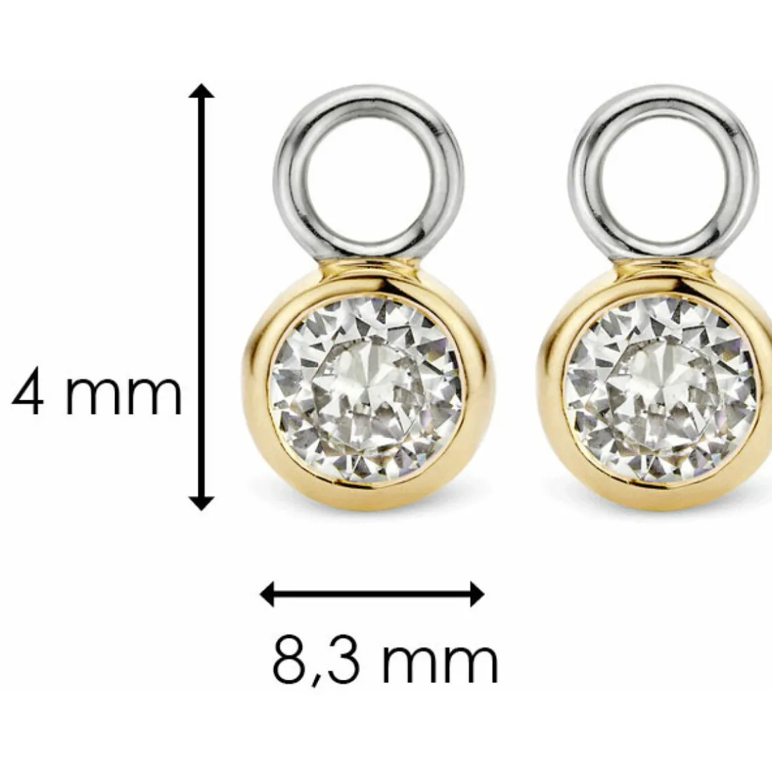 Boucles d'oreilles Ti Sento 9180ZY - Boucles d'oreilles Argent Serti Clos Doré Femme