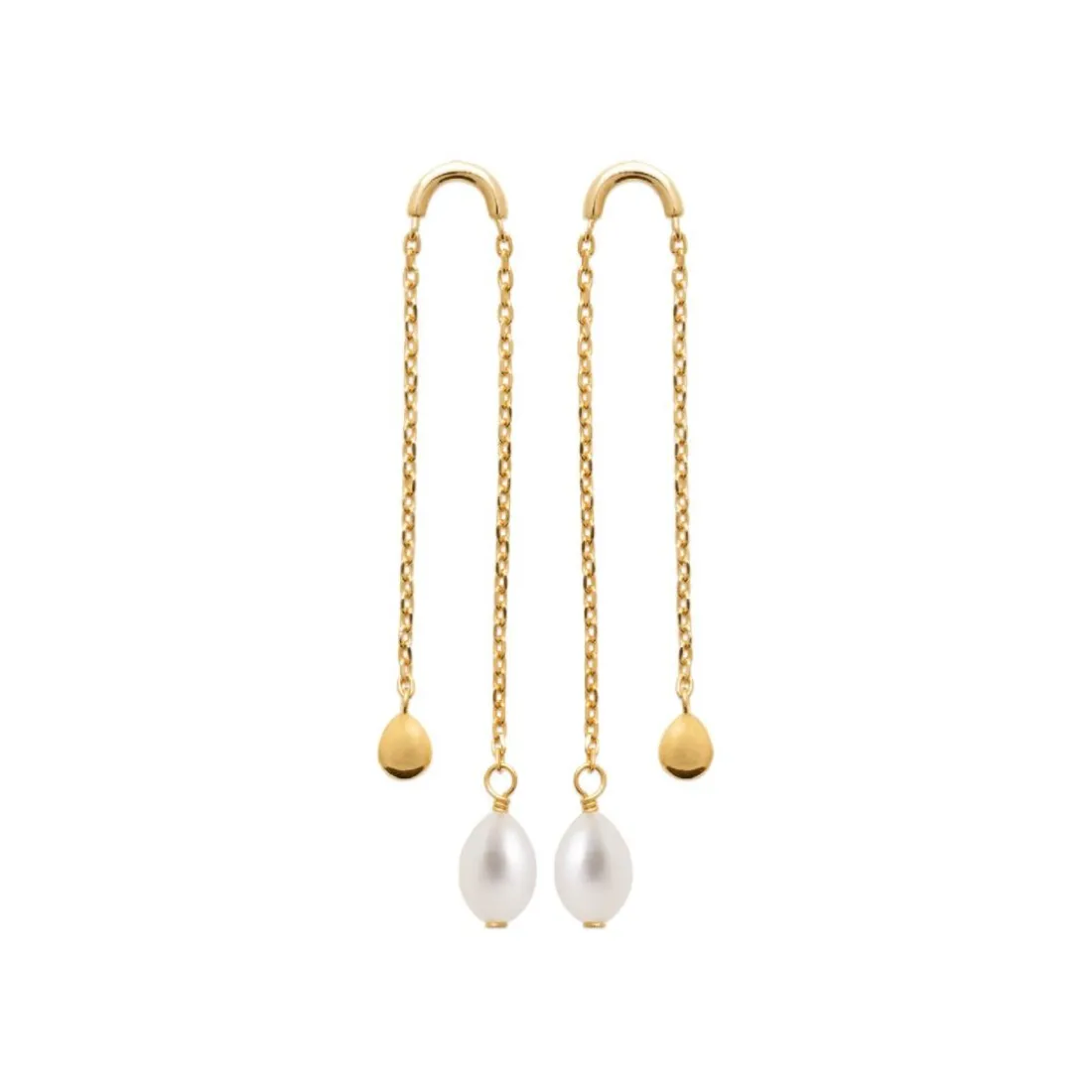 Boucles oreilles pendantes perles plaqué or Maison de la Bijouterie Y3030U0Z4