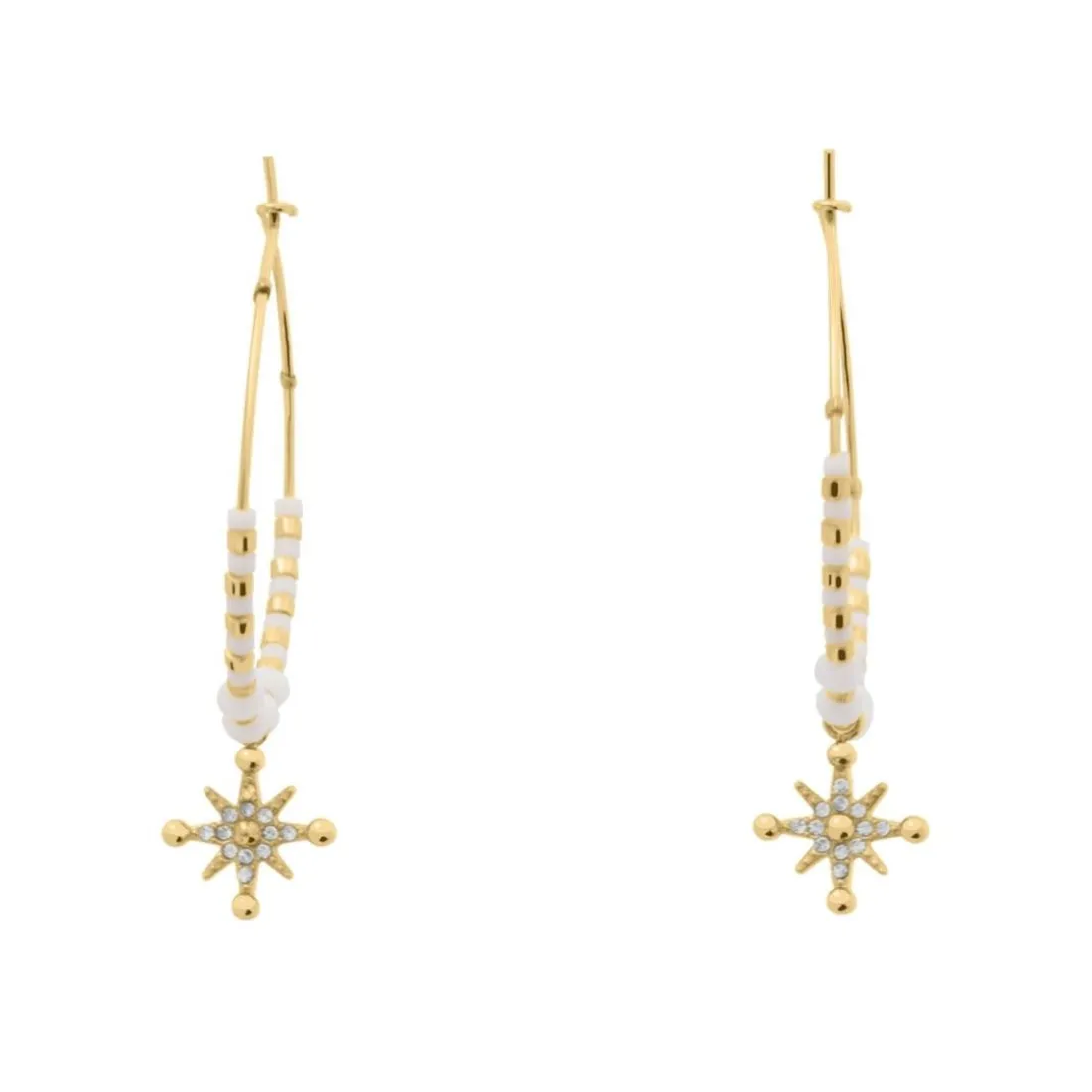 Boucles oreilles Pierre Lannier Bijoux Antharea - BJ25A2211 Acier Doré