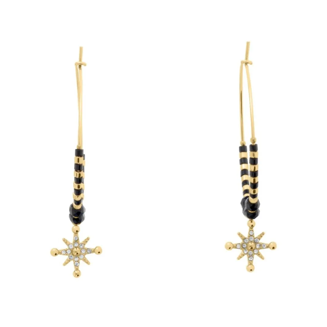 Boucles oreilles Pierre Lannier Bijoux Antharea - BJ25A2231 Acier Doré