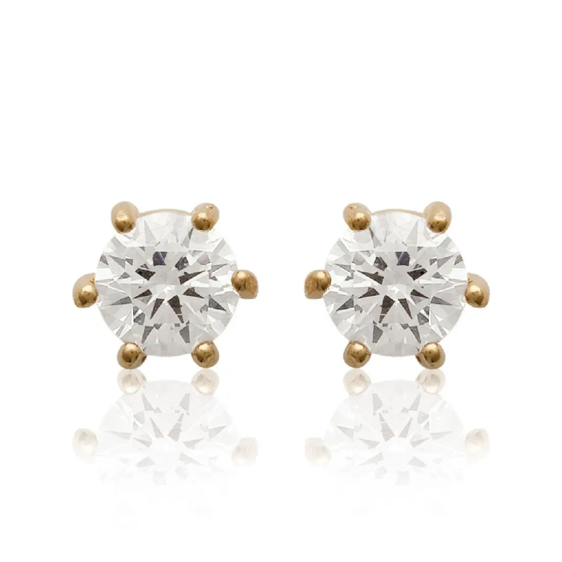 Boucles oreilles plaqué or oxyde zirconium 5mm Maison de la Bijouterie Y0YZ5365Z