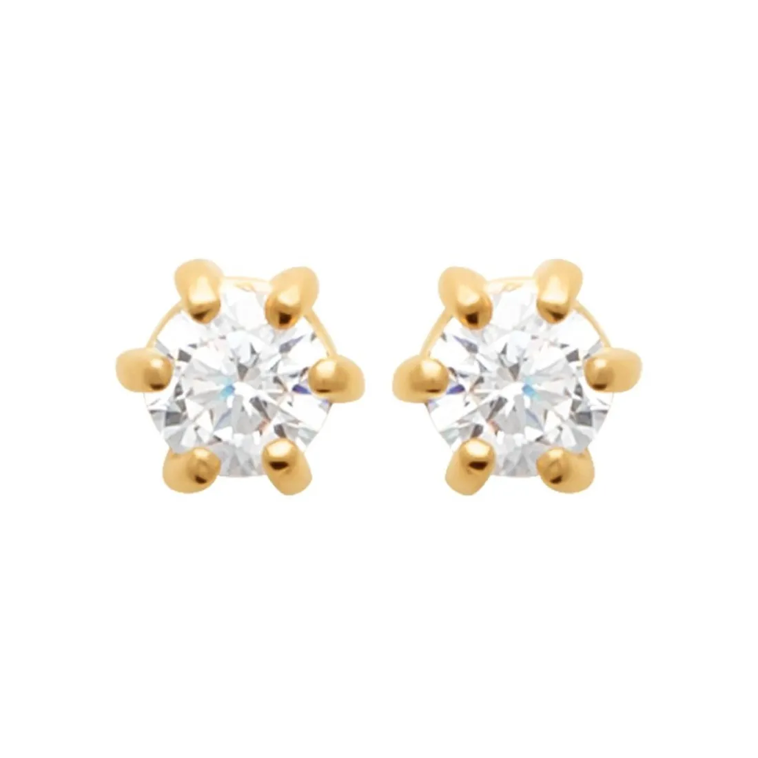 Boucles oreilles plaqué or oxyde zirconium 3mm Maison de la Bijouterie Y0YZ5363Z