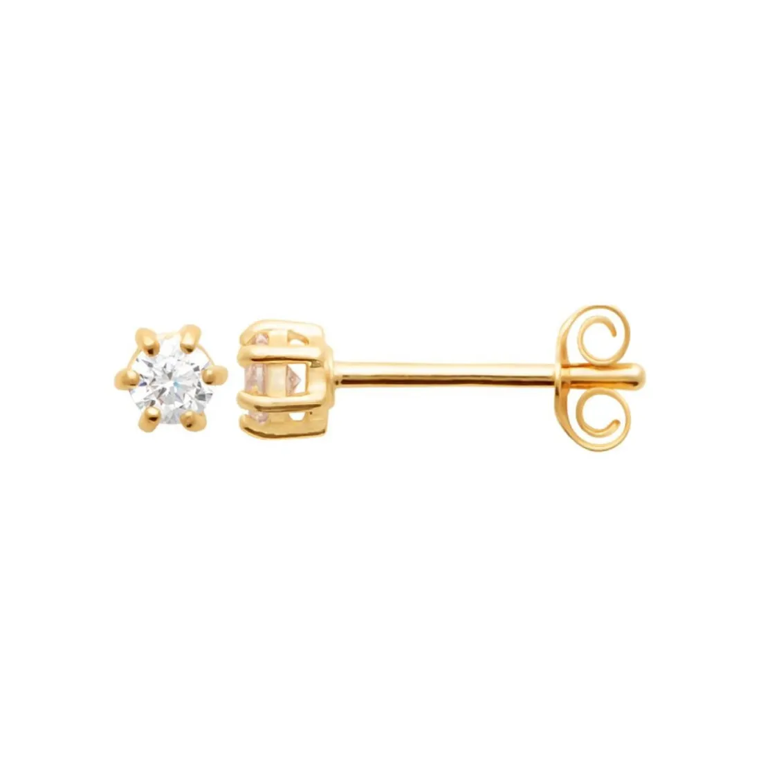 Boucles oreilles plaqué or oxyde zirconium 3mm Maison de la Bijouterie Y0YZ5363Z