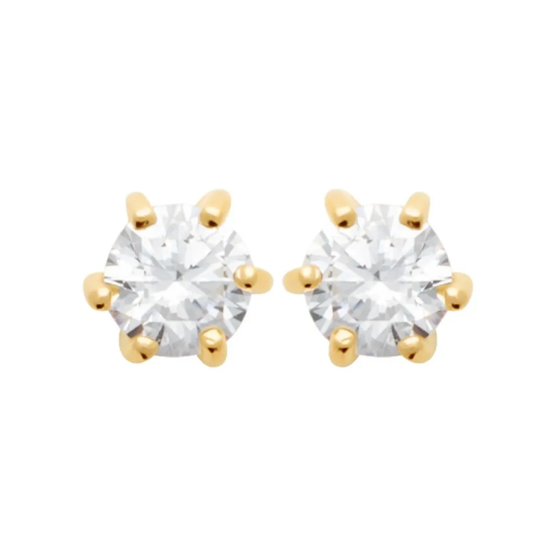 Boucles oreilles plaqué or oxyde zirconium 4mm Maison de la Bijouterie Y0YZ5364Z