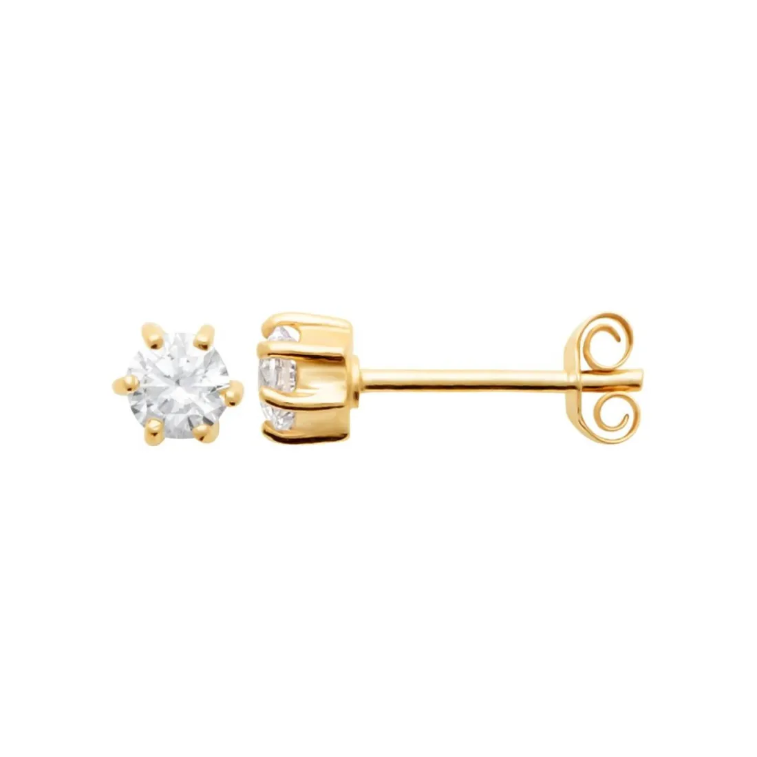 Boucles oreilles plaqué or oxyde zirconium 4mm Maison de la Bijouterie Y0YZ5364Z