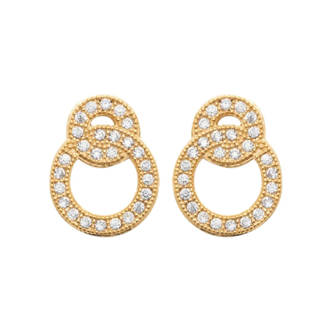 Boucles oreilles puces double ronds plaqué or Maison de la Bijouterie Y5ZV4Z0