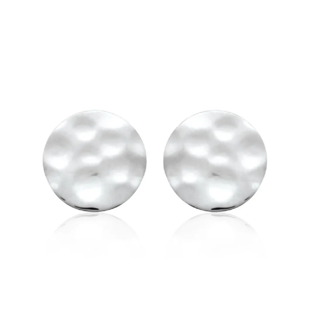Boucles oreilles puces effet martelé argent Maison de la Bijouterie W55YW00