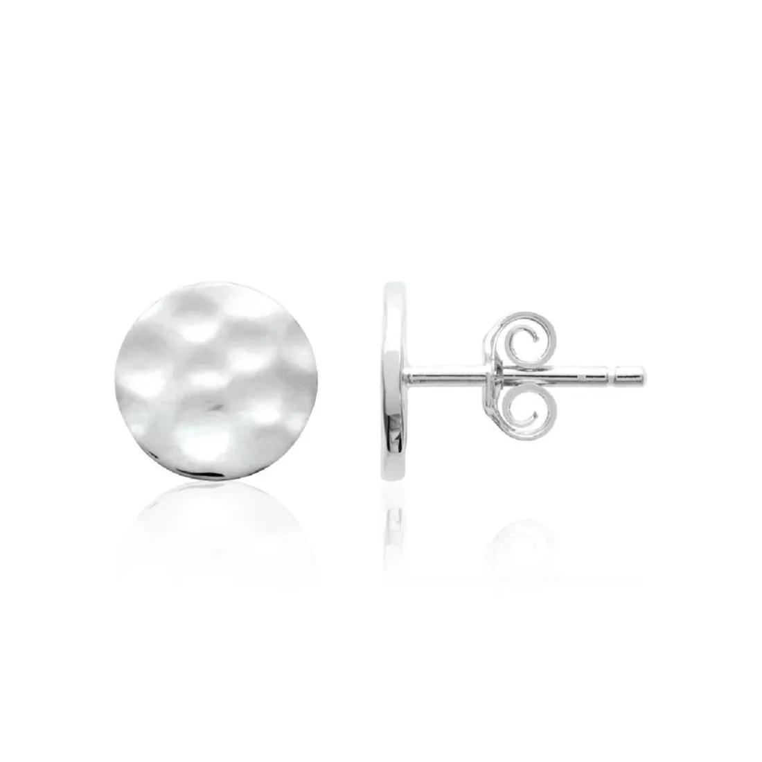 Boucles oreilles puces effet martelé argent Maison de la Bijouterie W55YW00