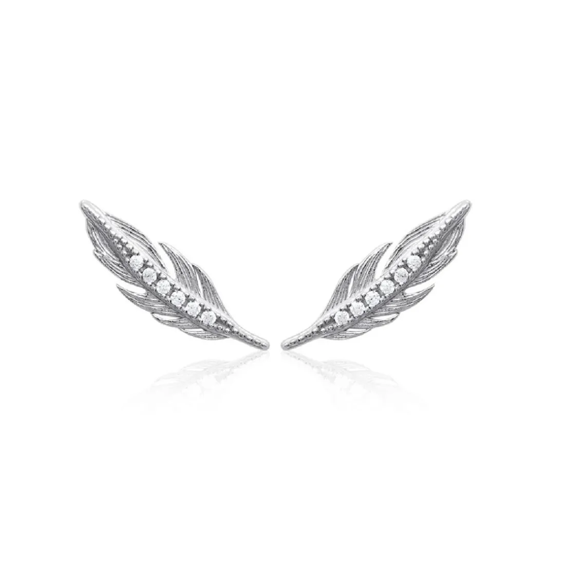 Boucles oreilles puces fantaisie plume Argent Maison de la Bijouterie Z5YVWZ0