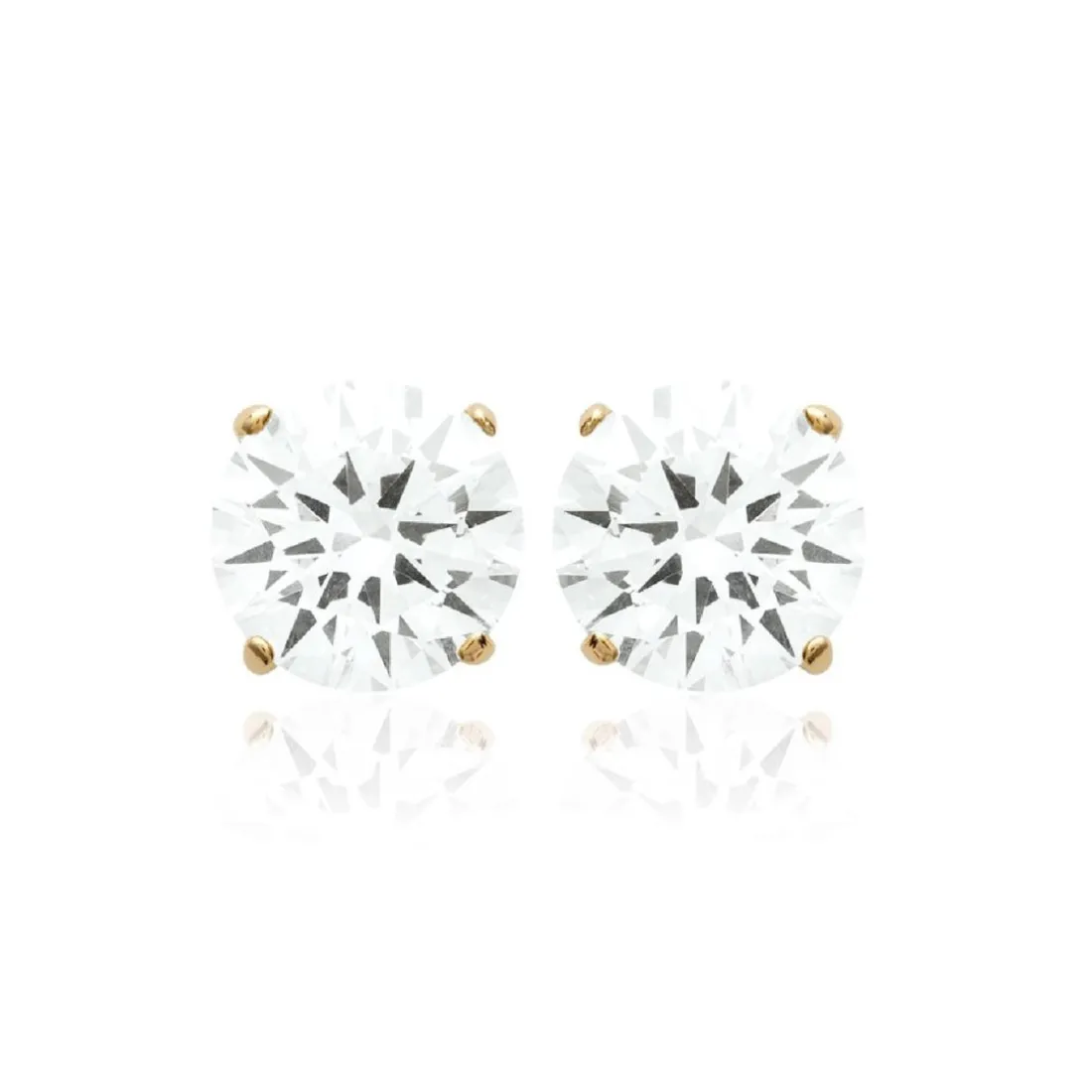 Boucles oreilles puces plaqué or oxyde de zirconium 6mm Maison de la Bijouterie Y5055Z06