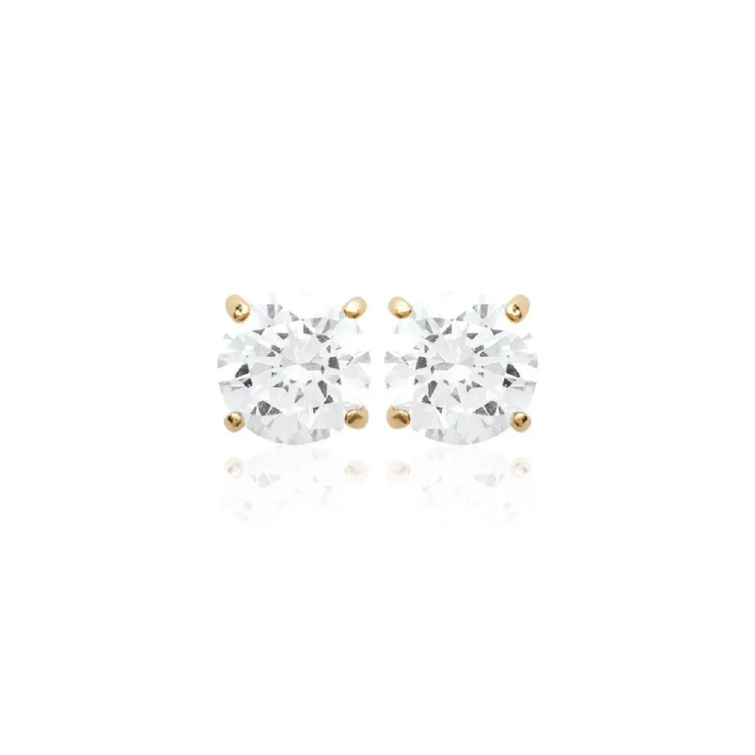 Boucles oreilles puces plaqué or oxyde de zirconium 4mm Maison de la Bijouterie Y5055Z04