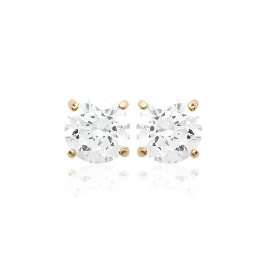 Boucles oreilles puces plaqué or oxyde de zirconium 5 mm Maison de la Bijouterie Y5055Z05
