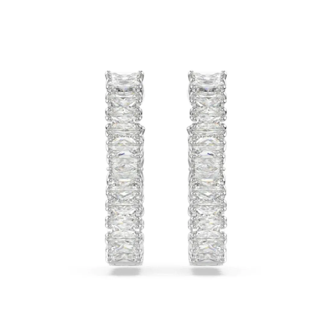 Boucles oreilles Swarovski Hyperbola Hoop Twist - 5684047 blanc,argent