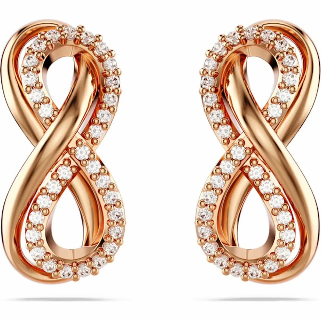 Boucles oreilles Swarovski Hyperbola Fig Pave - 5684085 blanc,doré
