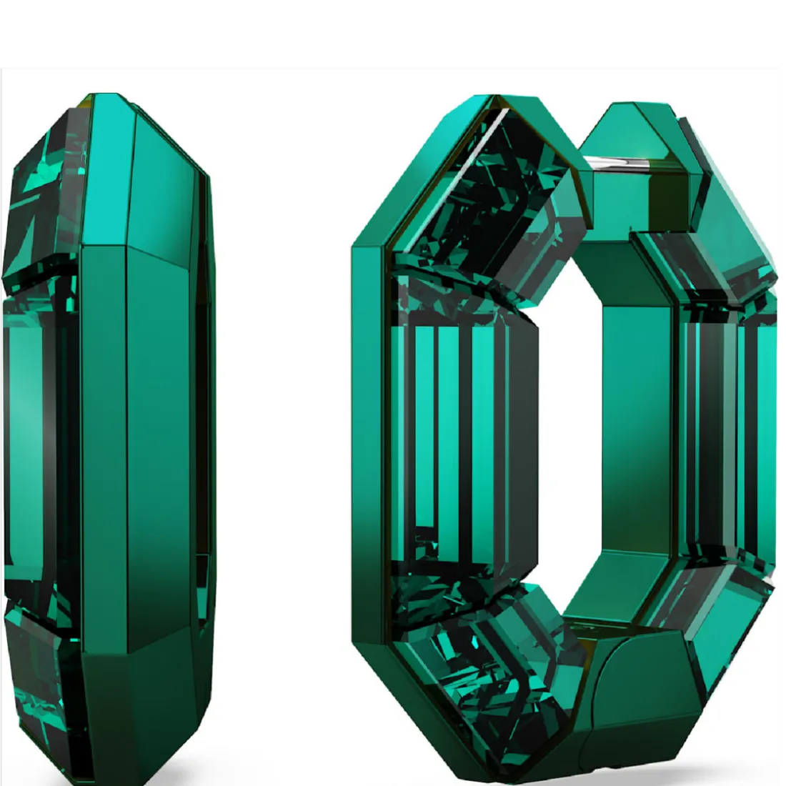 Boucles oreilles Swarovski Imber - 5680786 vert,argent