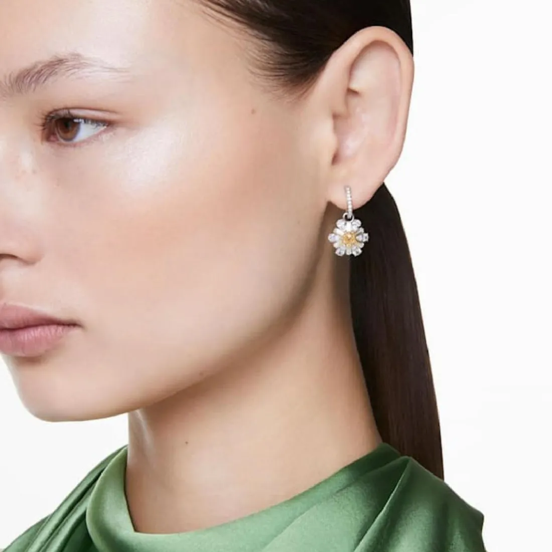 Boucles oreilles Swarovski Idyllia E - 5683243 jaune,argent