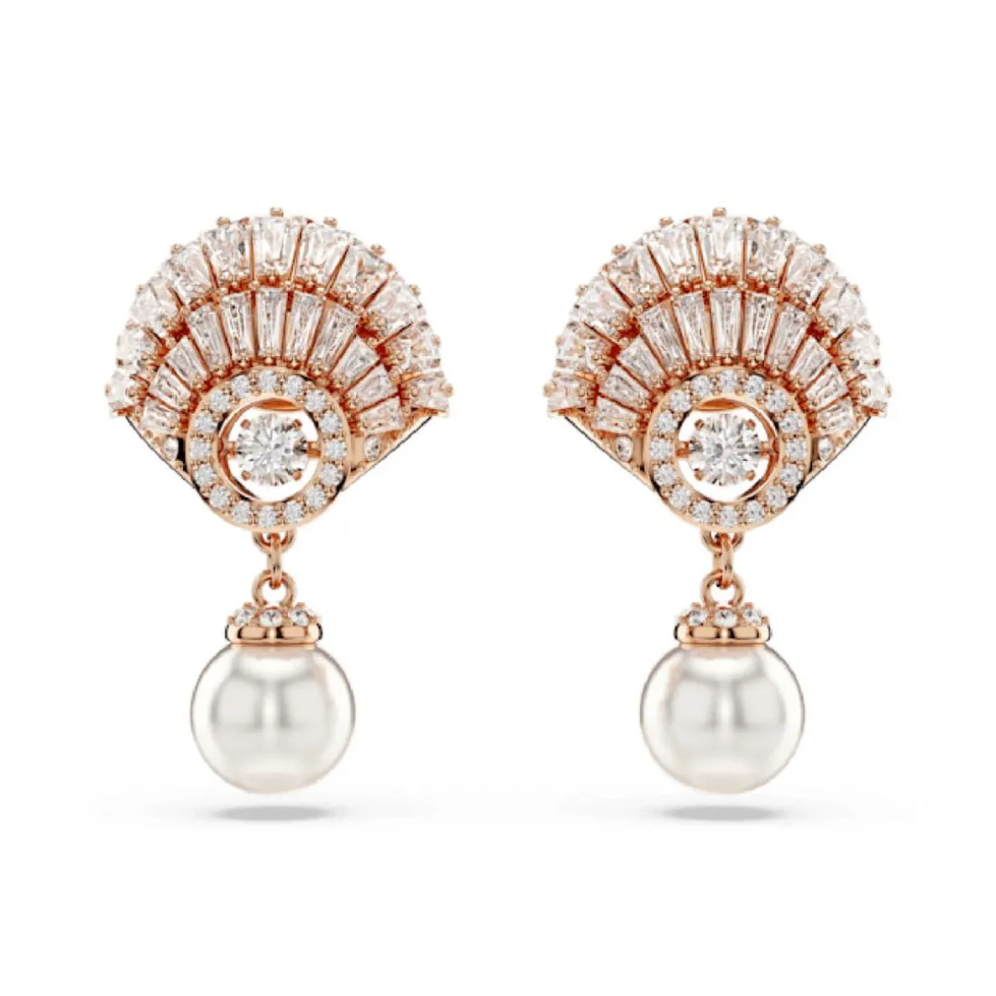 Boucles oreilles Swarovski Idyllia E Drop Pearl - 5689196 doré rose,blanc