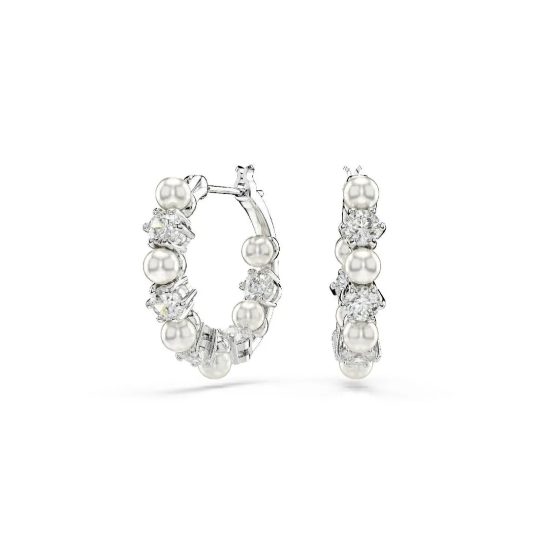 Boucles oreilles Swarovski Matrix Pearl - 5709256 Métal rhodié Blanc