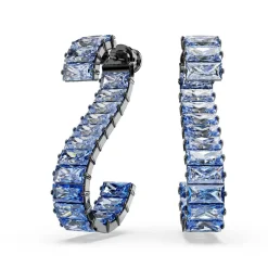 Boucles oreilles Swarovski Matrix Baguette - 5705780 Métal recouvert de ruthénium Bleu