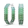 Boucles oreilles Swarovski Matrix Baguette - 5705787 Métal rhodié Vert