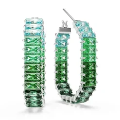Boucles oreilles Swarovski Matrix Baguette - 5705787 Métal rhodié Vert