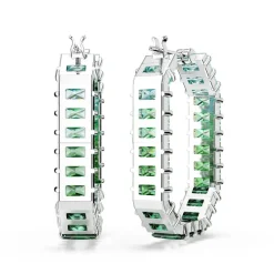 Boucles oreilles Swarovski Matrix Baguette - 5705787 Métal rhodié Vert