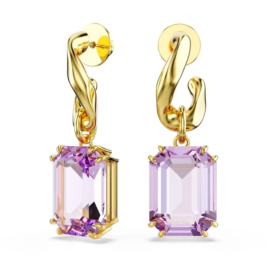 Boucles oreilles Swarovski Millenia 5694784 Plaqué or Violet