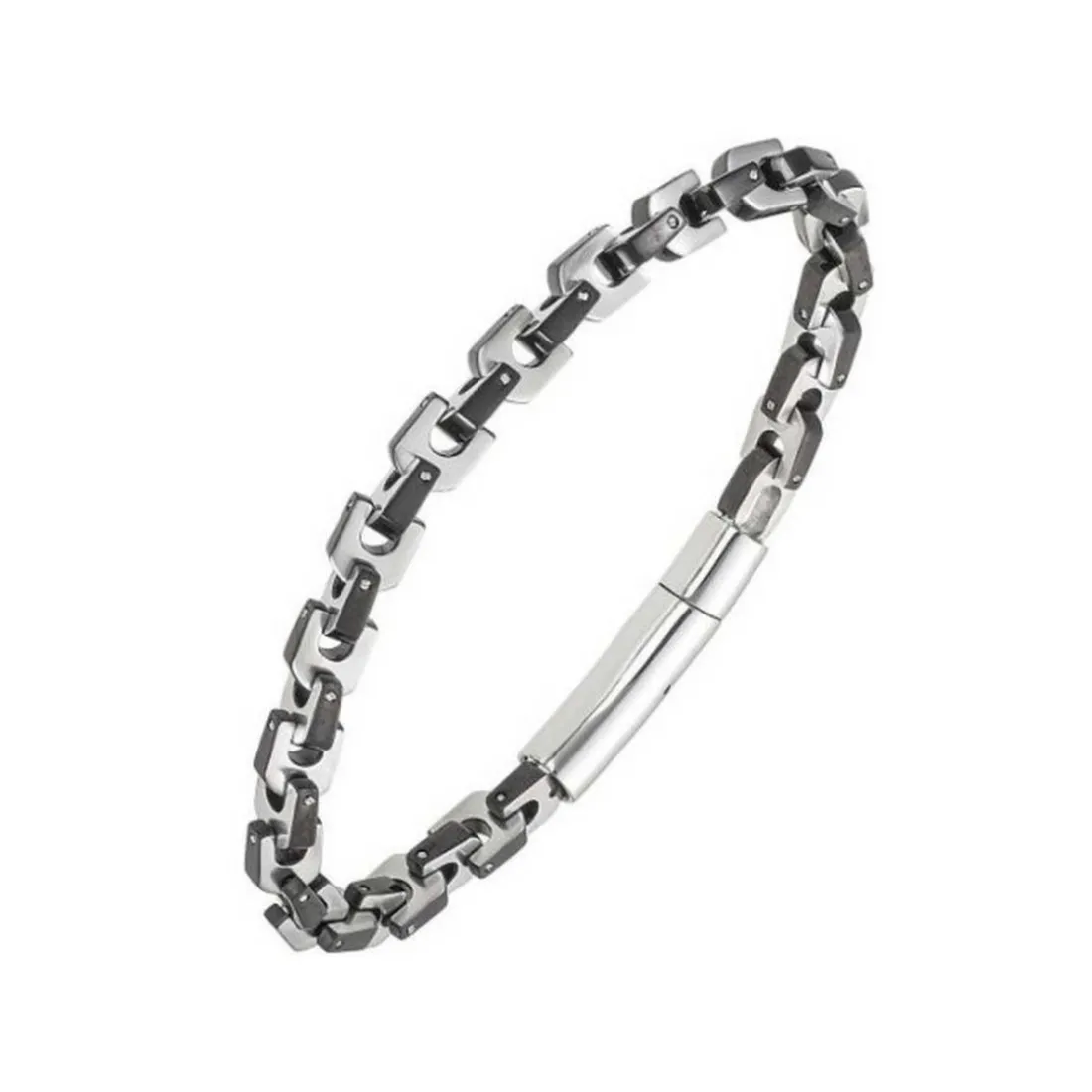 Bracelet Homme All Blacks 682246 - Acier Argent et Noir