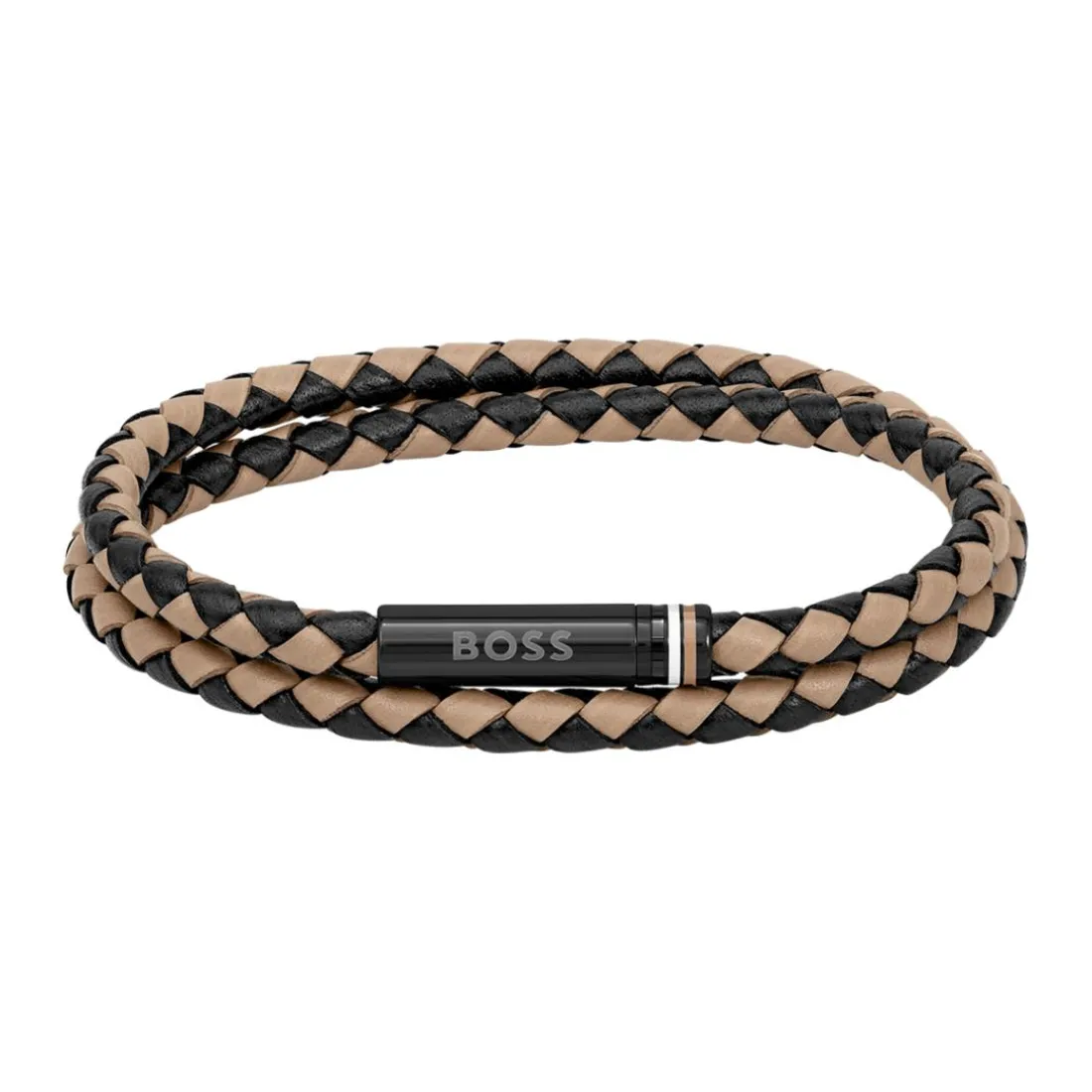 Bracelet Homme Boss Bijoux Ares 1580495 - Cuir, Acier Marron