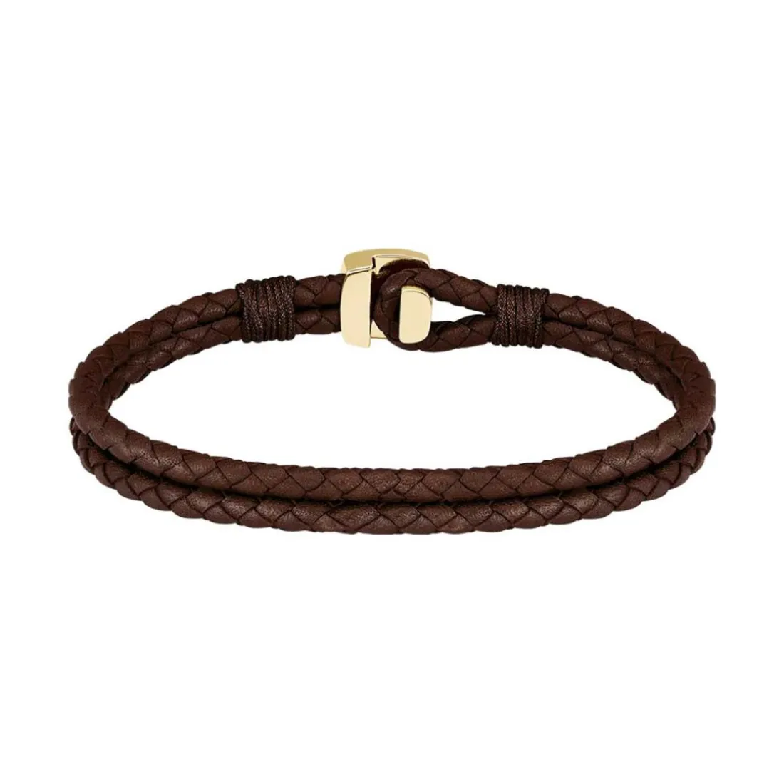 Bracelet Homme Boss Bijoux Seal - 1580667M Cuir, Acier Doré