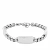 Bracelet Homme Fossil Bijoux Engravables - JF04400040 Acier Argent