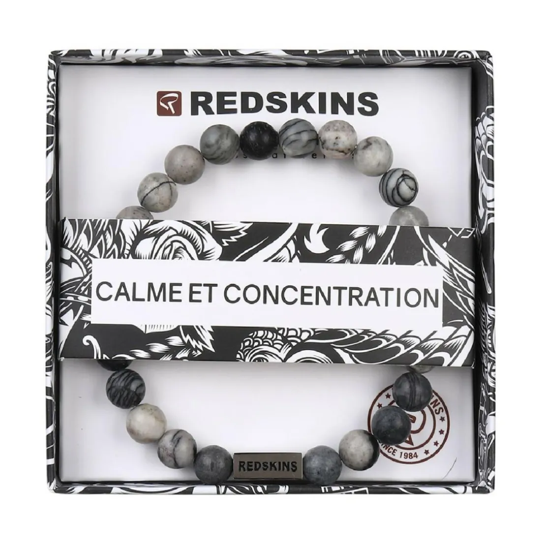 Bracelet Homme Redskins Bijoux Agate Black - 285701 Pierre Blanc