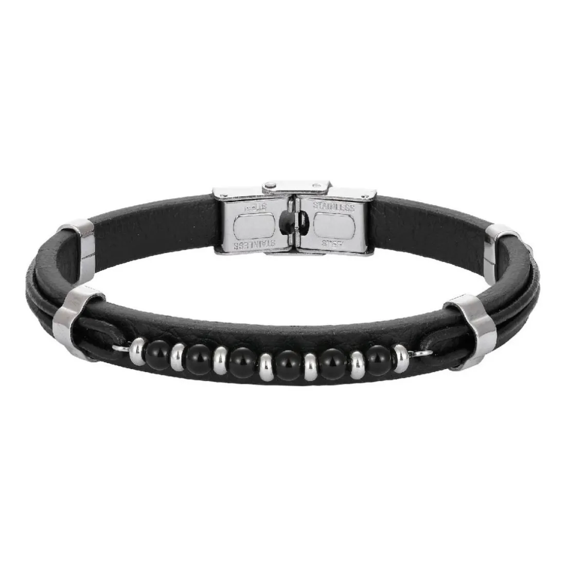 Bracelet Homme Redskins Bijoux - 285818 Cuir Noir