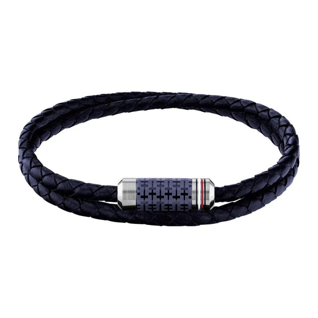 Bracelet Homme Tommy Hilfiger Bijoux - TUBE DOUBLE WRAP BRAIDED 2790326 Acier Cuir
