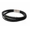 Bracelet Redskins Bijoux 285524 - Homme en Cuir Tressé et Acier