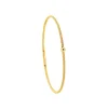 Bracelet acier doré motif rond avec diamant noir 1 mm