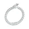 Bracelet Arm Party Acier Rhodié Maille Gourmette Et Logo Guess