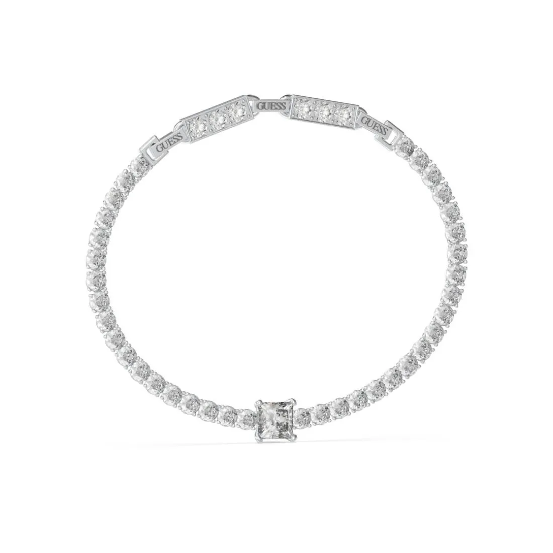 Bracelet Arm Party Acier Rhodié Maille Tennis