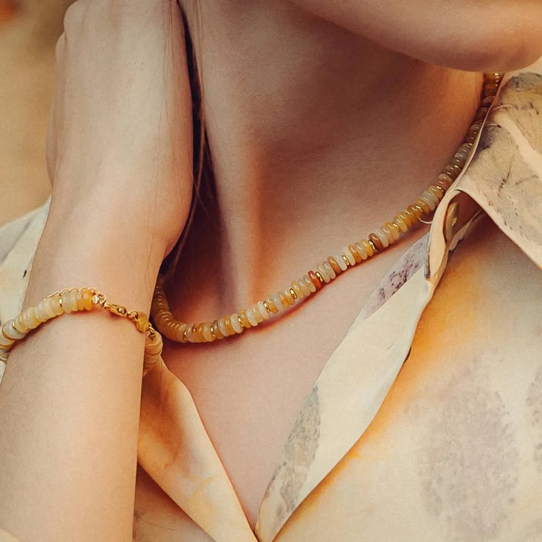 Bracelet Blima en pierres Jade jaune