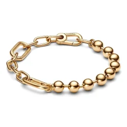 Bracelet Chaîne Sphère Métallique et Link Doré Pandora ME