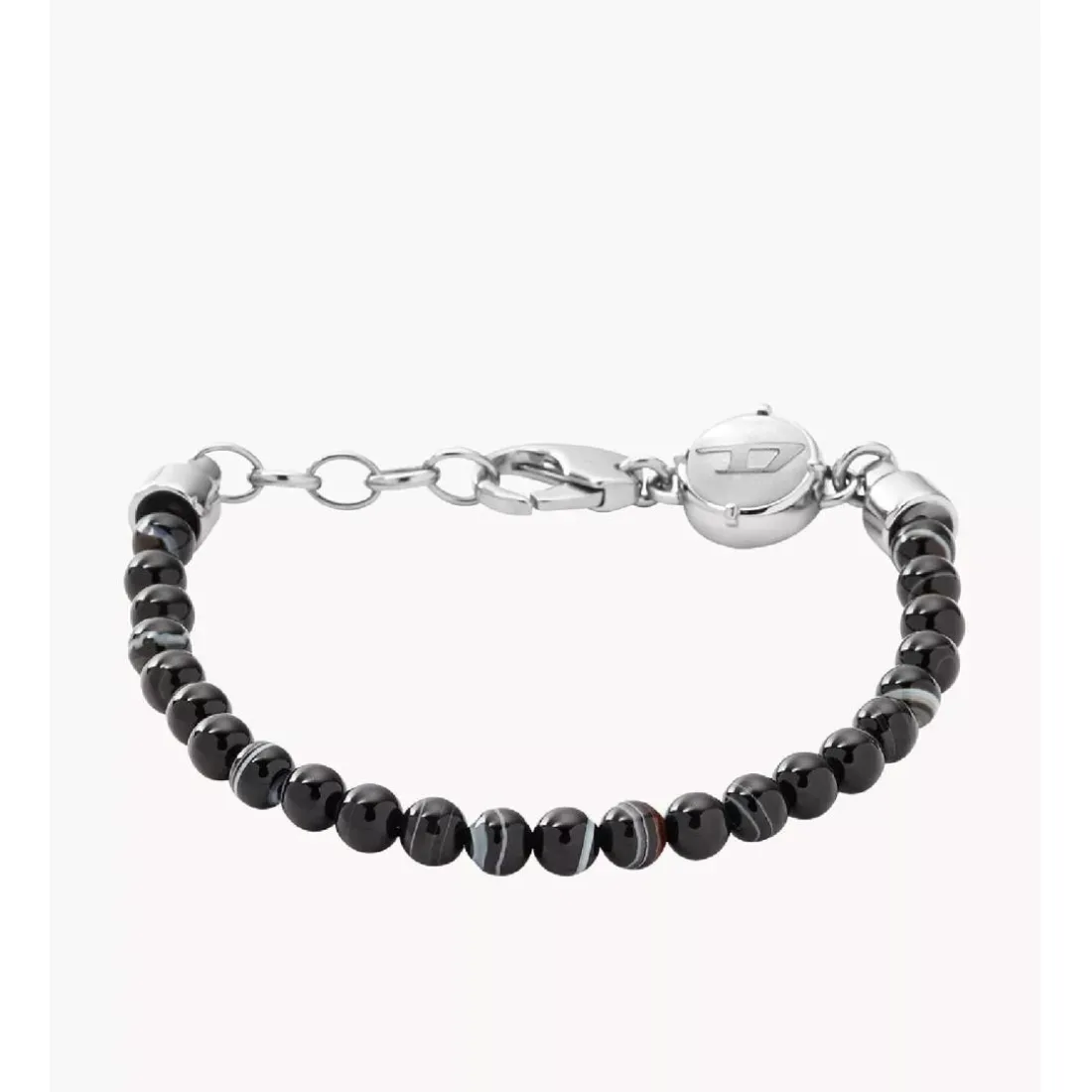 Bracelet Diesel DX0848040 - Bracelet Tresse Cuir Noir Homme