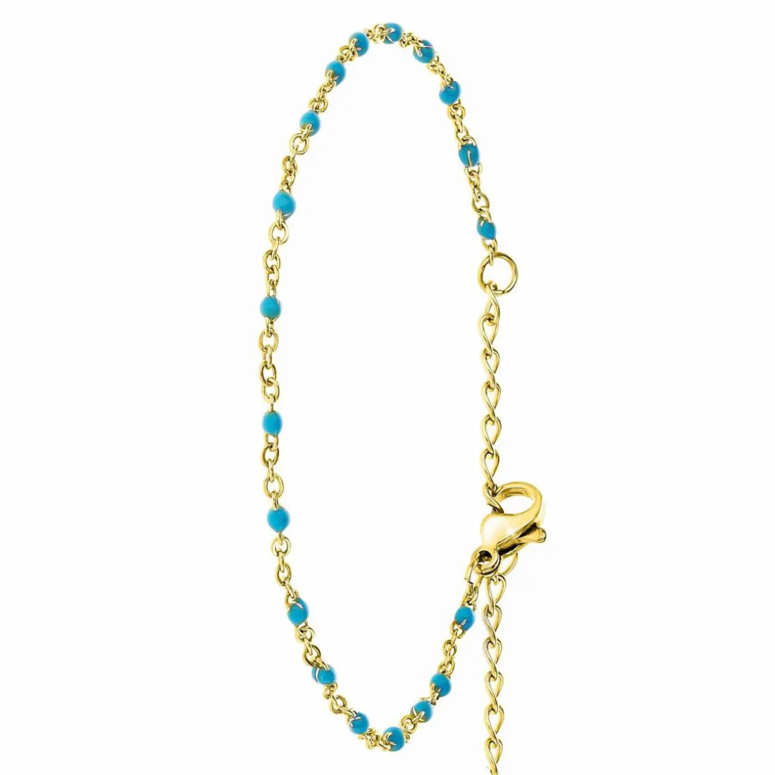 Bracelet Femme Angèle M B2395-BLEU - Acier Doré