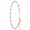 Bracelet Femme Angèle M - B2381-ROUGE Acier Argent