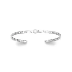 Bracelet femme argent rhodié blanc serti clos - VW34Z55V